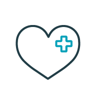 Icon of a heart and medical cross